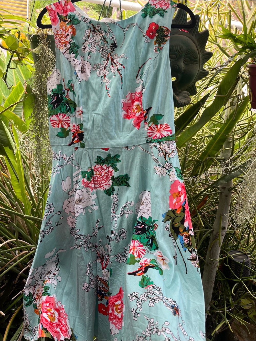 Floral Mint Fit-and-Flare Dress - Sleeveless Summer Style